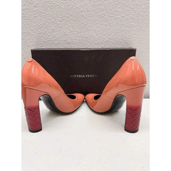 Bottega Veneta Womens Pumps Size 4 Pink Hibiscus Patent Leather New in Box $660 - Picture 8 of 14